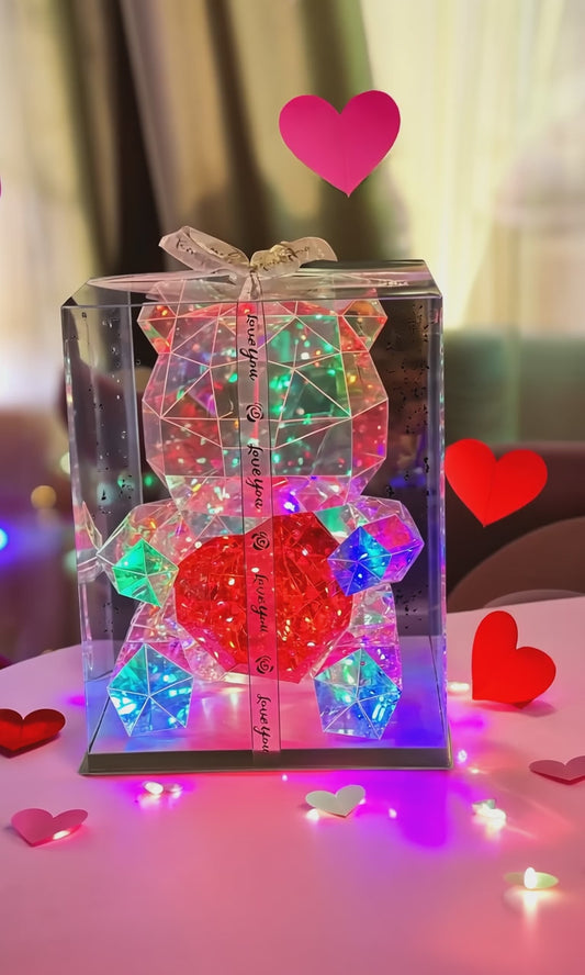 Beautiful teddy bear with lights best gift for valentines